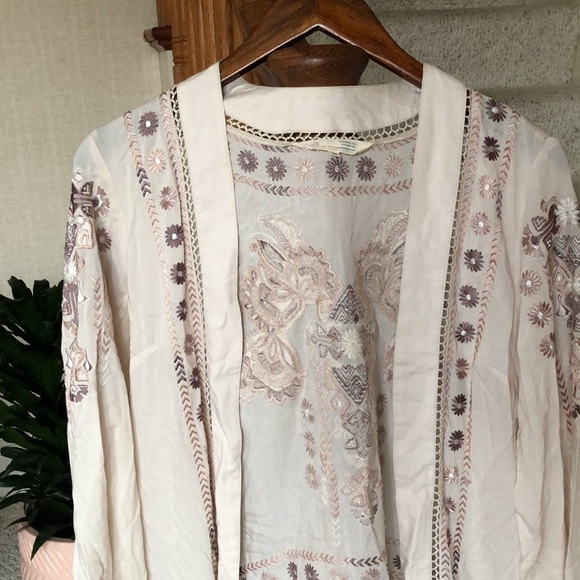 Odd Molly Anthropologie Ticket To Ride Fringe Kimono Duster Jacket - Picture 3 of 13